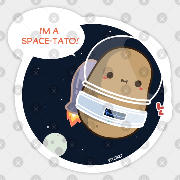 Cute Space Potato Sticker by clgtart